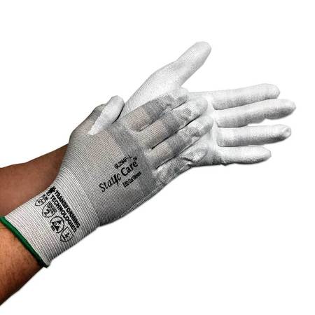 Transforming Technologies ESD Cut Resistant Gloves, Palm Coated, Medium GL2503P